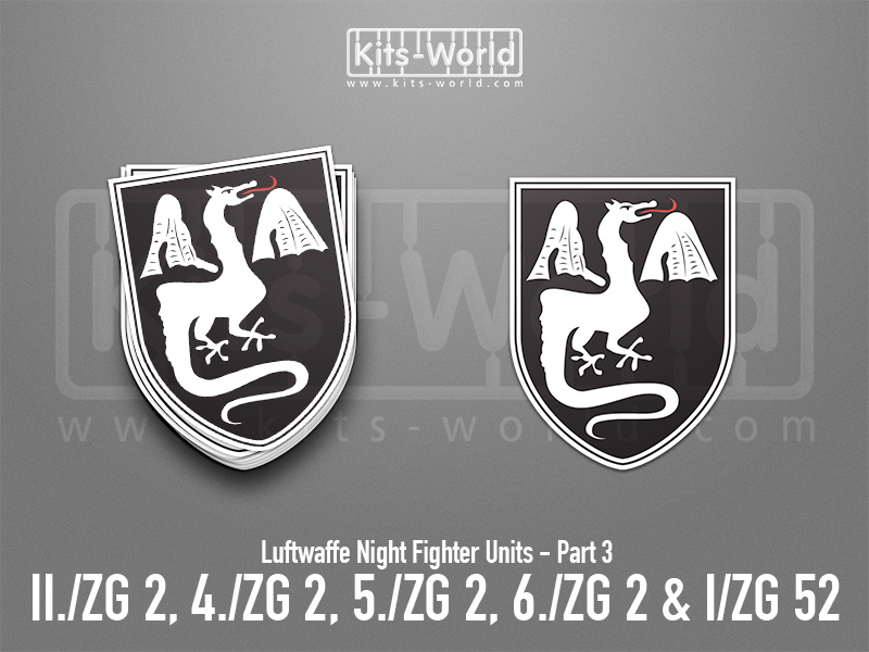 Kitsworld SAV Sticker - Luftwaffe Night Fighters - II./ZG 2 W:77mm x H:100mm 
